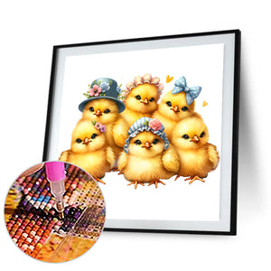 Easter Chick Bunny 30*30CM (canvas) Full Round Drill Diamond Painting