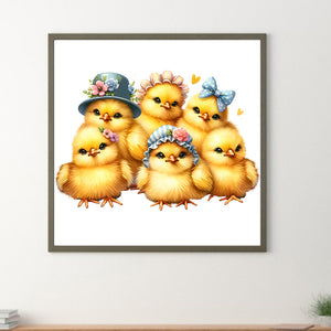 Easter Chick Bunny 30*30CM (canvas) Full Round Drill Diamond Painting