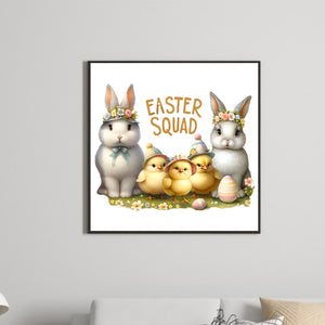 Easter Chick Bunny 30*30CM (canvas) Full Round Drill Diamond Painting