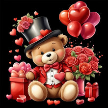 Load image into Gallery viewer, Love Rose Bear 30*30CM (canvas) Full Round Drill Diamond Painting
