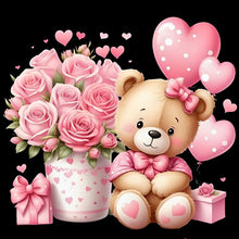 Load image into Gallery viewer, Love Rose Bear 30*30CM (canvas) Full Round Drill Diamond Painting
