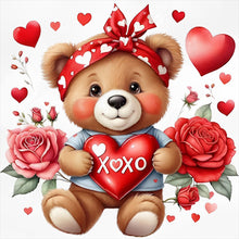 Load image into Gallery viewer, Love Rose Bear 30*30CM (canvas) Full Round Drill Diamond Painting
