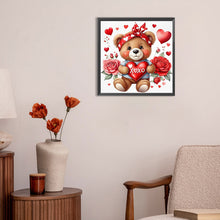 Load image into Gallery viewer, Love Rose Bear 30*30CM (canvas) Full Round Drill Diamond Painting
