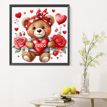 Load image into Gallery viewer, Love Rose Bear 30*30CM (canvas) Full Round Drill Diamond Painting
