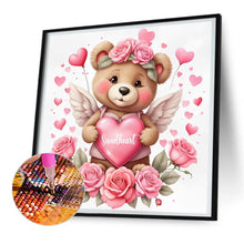 Load image into Gallery viewer, Love Rose Bear 30*30CM (canvas) Full Round Drill Diamond Painting
