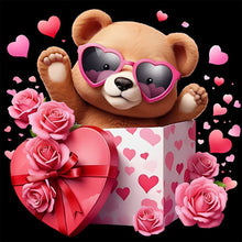 Load image into Gallery viewer, Love Rose Bear 30*30CM (canvas) Full Round Drill Diamond Painting
