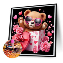 Load image into Gallery viewer, Love Rose Bear 30*30CM (canvas) Full Round Drill Diamond Painting
