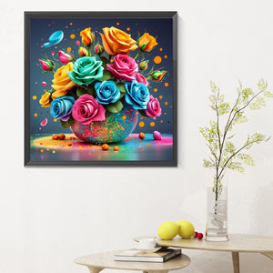 Colorful Love Roses 30*30CM (canvas) Full Round Drill Diamond Painting