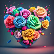 Load image into Gallery viewer, Colorful Love Roses 30*30CM (canvas) Full Round Drill Diamond Painting
