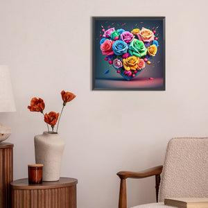 Colorful Love Roses 30*30CM (canvas) Full Round Drill Diamond Painting