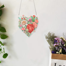 Load image into Gallery viewer, Acrylic Single-Sided 5D DIY Diamond Painting Hanging Pendant (Heart Flower Grass
