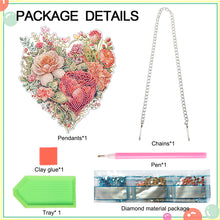 Load image into Gallery viewer, Acrylic Single-Sided 5D DIY Diamond Painting Hanging Pendant (Heart Flower Grass
