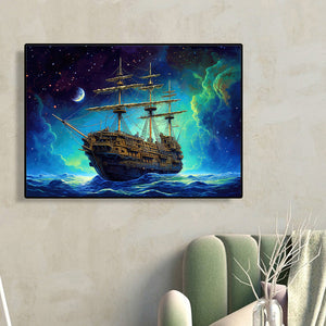 Sea Sailing Boat 40*30CM (canvas) Full Round Drill Diamond Painting