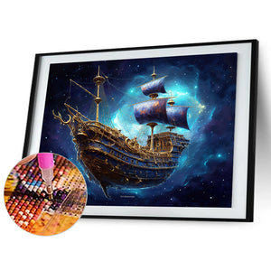 Sea Sailing Boat 40*30CM (canvas) Full Round Drill Diamond Painting