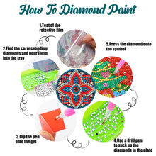 Load image into Gallery viewer, 4 PCS Acrylic Mandala Diamond Painted Placemats Round Placemat with Holder
