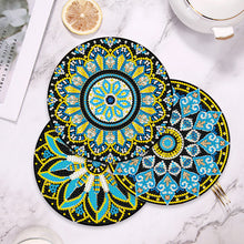 Load image into Gallery viewer, 4 PCS Acrylic Mandala Diamond Painted Placemats Round Placemat with Holder
