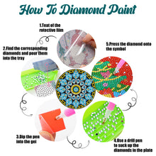 Load image into Gallery viewer, 4 PCS Acrylic Mandala Diamond Painted Placemats Round Placemat with Holder
