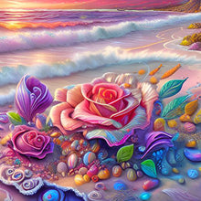 Load image into Gallery viewer, Colorful Beach With Roses 30*30CM (canvas) Full Round Drill Diamond Painting
