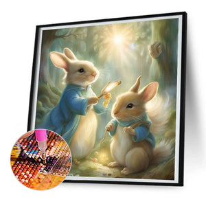 Rabbit Magic In The Forest 30*30CM (canvas) Full Round Drill Diamond Painting