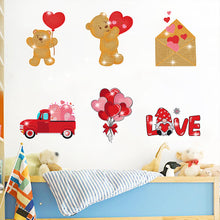 Load image into Gallery viewer, 6 Pcs Valentine Diamond Painting Sticker Gem Sticker for Boy Girls Gift (Bear)
