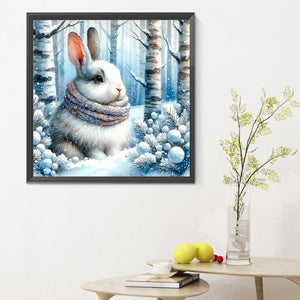 Snow Bunny 30*30CM (canvas) Full Round Drill Diamond Painting