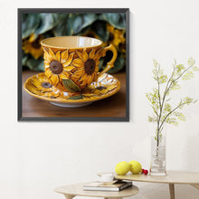 Load image into Gallery viewer, Sunflower Tea Set 30*30CM (canvas) Full Round Drill Diamond Painting
