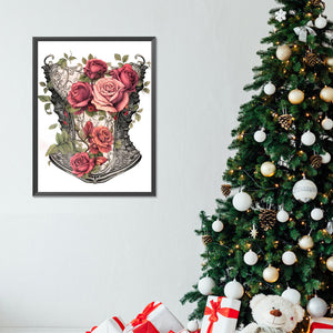 Tight Rose Corset 30*40CM (canvas) Full Round Drill Diamond Painting