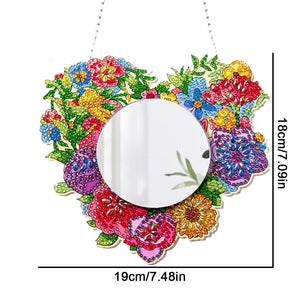 Heart Wreath DIY Special Shaped Diamond Painting Mirror for Beginner Kid Adult