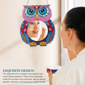 Owl DIY Special Shaped Diamond Painting Makeup Mirror Kit for Beginner Kid Adult