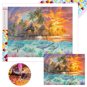 Tropical Seaside 40*30CM (canvas) Full Square Drill Diamond Painting
