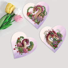 Load image into Gallery viewer, 6 Pcs Christmas Special Shape Diamond Painting Greeting Card Kit (Heart Dragon)
