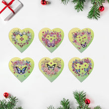 Load image into Gallery viewer, 6 Pcs Christmas Special Shape Diamond Painting Greeting Card (Heart Butterfly)
