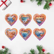 Load image into Gallery viewer, 6 Pcs Christmas Special Shape Diamond Painting Greeting Card Kit (Heart Sea)
