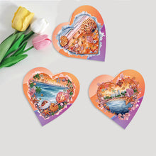 Load image into Gallery viewer, 6 Pcs Christmas Special Shape Diamond Painting Greeting Card Kit (Heart Sea)
