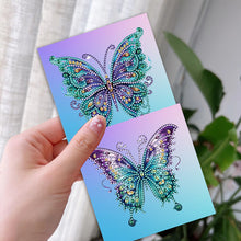 Load image into Gallery viewer, 6 Pcs Christmas Butterfly Special Shape Diamond Painting Greeting Card Kit(Blue)
