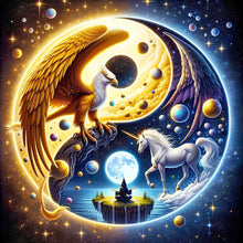 Load image into Gallery viewer, Yin Yang Diagram Eagle And Unicorn 40*40CM (canvas) Full Round Drill Diamond Painting
