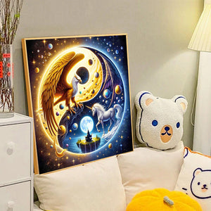 Yin Yang Diagram Eagle And Unicorn 40*40CM (canvas) Full Round Drill Diamond Painting