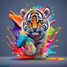 Load image into Gallery viewer, Colorful Little Tiger 30*30CM (canvas) Full Round Drill Diamond Painting
