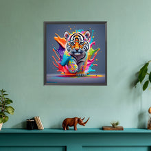 Load image into Gallery viewer, Colorful Little Tiger 30*30CM (canvas) Full Round Drill Diamond Painting
