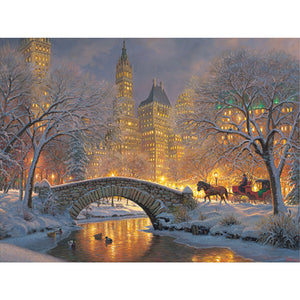 Snow Bridge 45*60CM (canvas) Full Square Drill Diamond Painting