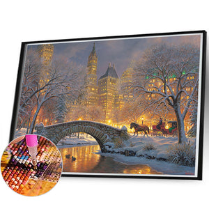 Snow Bridge 45*60CM (canvas) Full Square Drill Diamond Painting