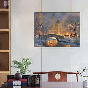 Snow Bridge 45*60CM (canvas) Full Square Drill Diamond Painting