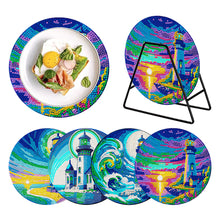 Load image into Gallery viewer, 4 Pcs Acrylic Diamond Painted Placemats Eco-Friendly Placemat (Lighthouse)
