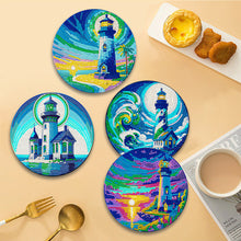 Load image into Gallery viewer, 4 Pcs Acrylic Diamond Painted Placemats Eco-Friendly Placemat (Lighthouse)
