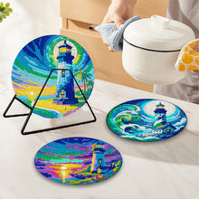 Load image into Gallery viewer, 4 Pcs Acrylic Diamond Painted Placemats Eco-Friendly Placemat (Lighthouse)
