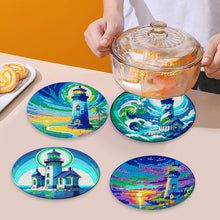 Load image into Gallery viewer, 4 Pcs Acrylic Diamond Painted Placemats Eco-Friendly Placemat (Lighthouse)
