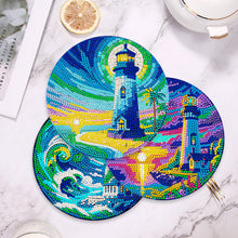 Load image into Gallery viewer, 4 Pcs Acrylic Diamond Painted Placemats Eco-Friendly Placemat (Lighthouse)
