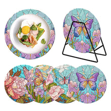 Load image into Gallery viewer, 4 Pcs Acrylic Diamond Painted Placemats Eco-Friendly Placemat (Garden Butterfly)
