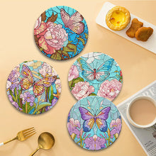 Load image into Gallery viewer, 4 Pcs Acrylic Diamond Painted Placemats Eco-Friendly Placemat (Garden Butterfly)
