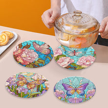 Load image into Gallery viewer, 4 Pcs Acrylic Diamond Painted Placemats Eco-Friendly Placemat (Garden Butterfly)
